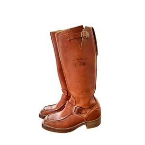 The Snake Proof Boots VTG Leather Engineer Hunting Goodyear Mens 6D Women 8 Tall